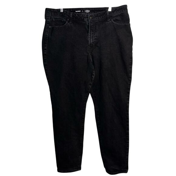 Old Navy OG Straight Black High-Rise Jeans with Secret-Smooth Pockets Size 18 - Picture 1 of 7